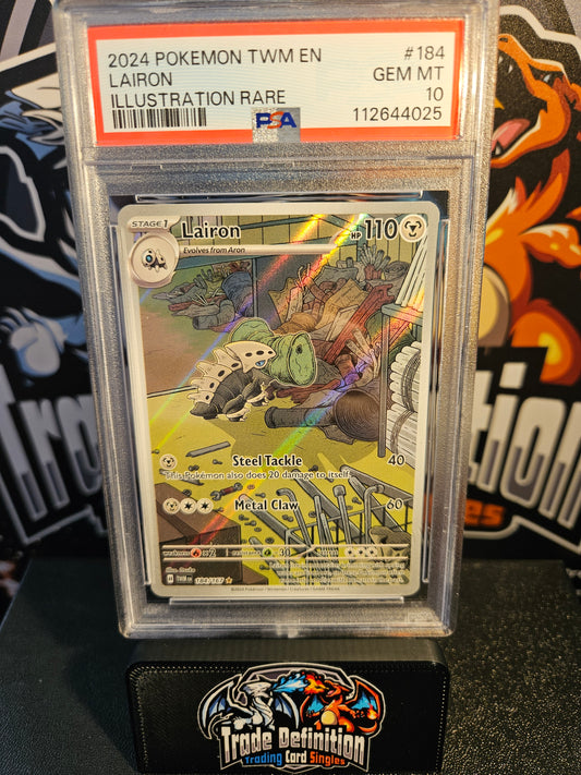 Pokémon TCG Lairon 184/167 PSA 10 Twilight Masquerade (Scarlet & Violet)