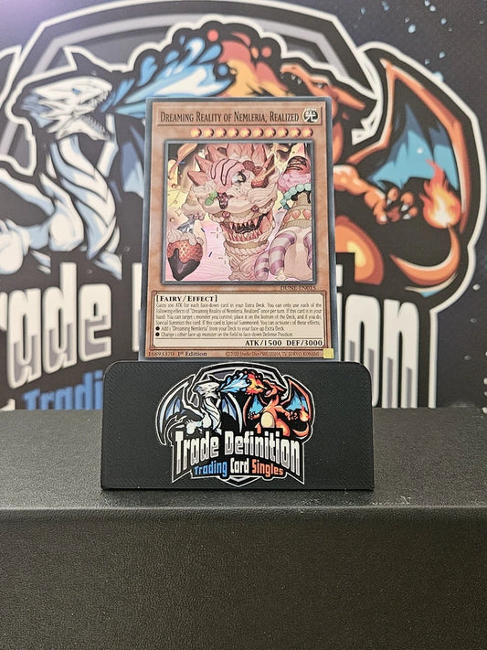DUNE-EN015 DREAMING REALITY OF NEMLERIA, REALIZED SUPER RARE 1ST ED YuGiOh CARD